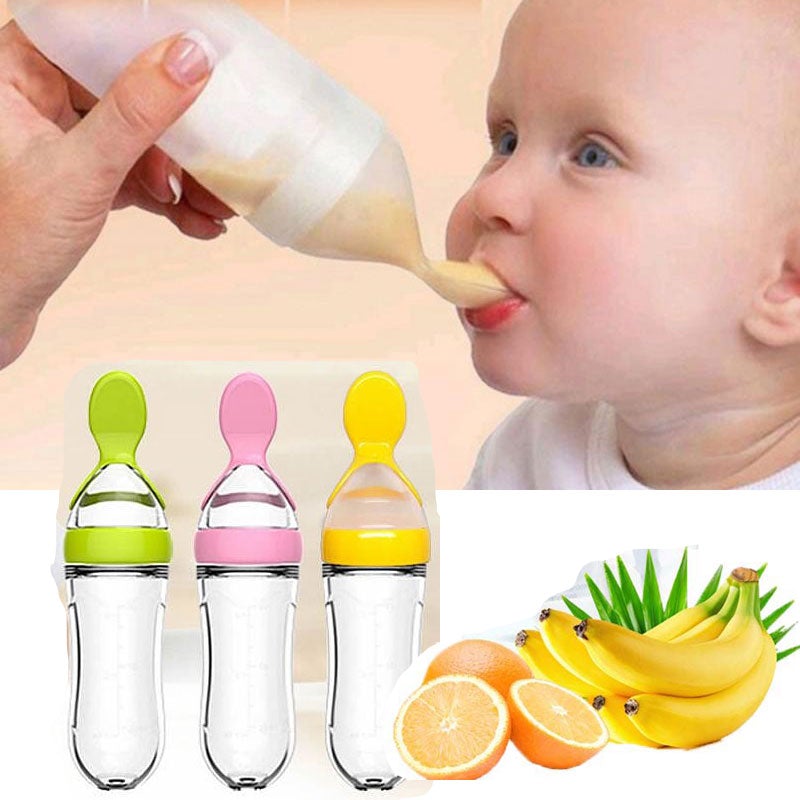 Biberon avec cuillère pour nouveau-né | EasyBottle™ - Bébés Floups