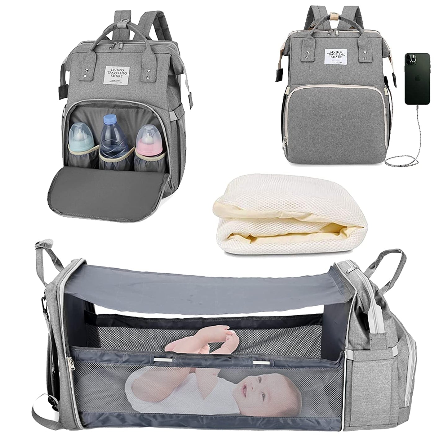 Sac à langer portatif | Berceau de voyage BabyNappy™ - Bébés Floups