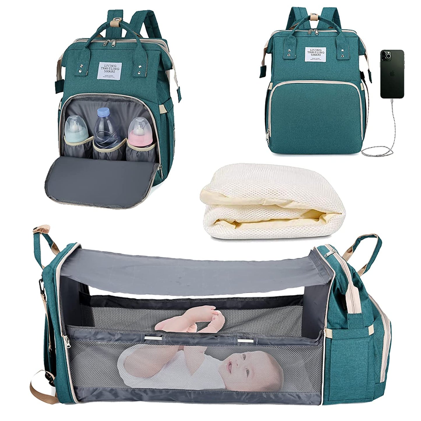 Sac à langer portatif | Berceau de voyage BabyNappy™ - Bébés Floups